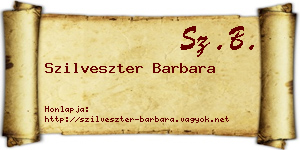 Szilveszter Barbara névjegykártya
